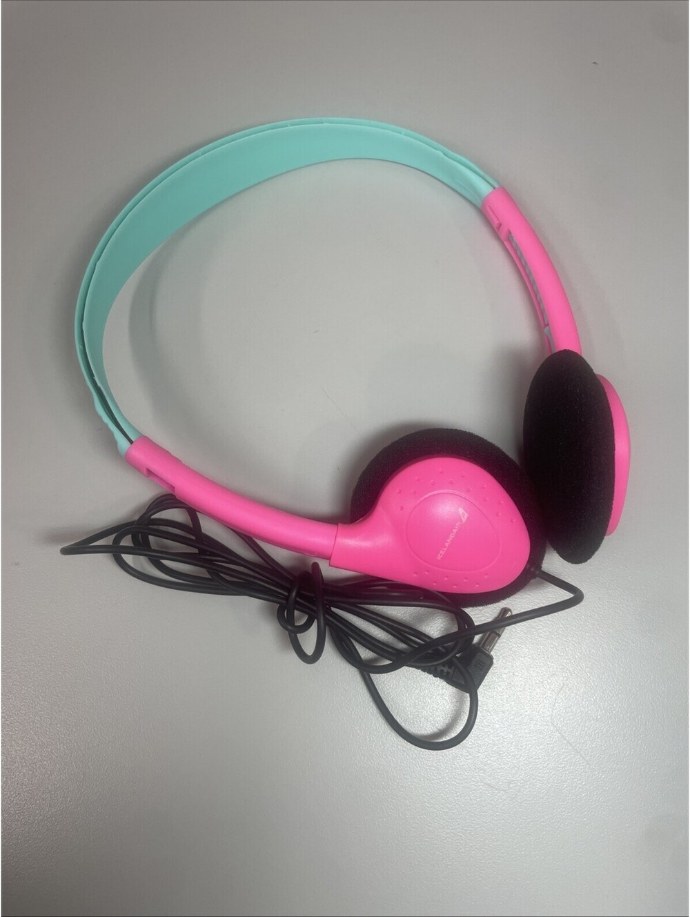 Icelandair Souvenir Headphones - Plug In Headphones Neon Pink Green
